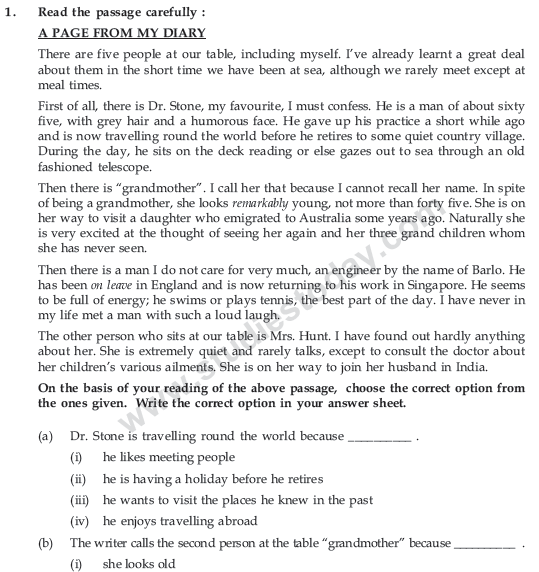 Cbse Class English Communicative Sample Paper Set